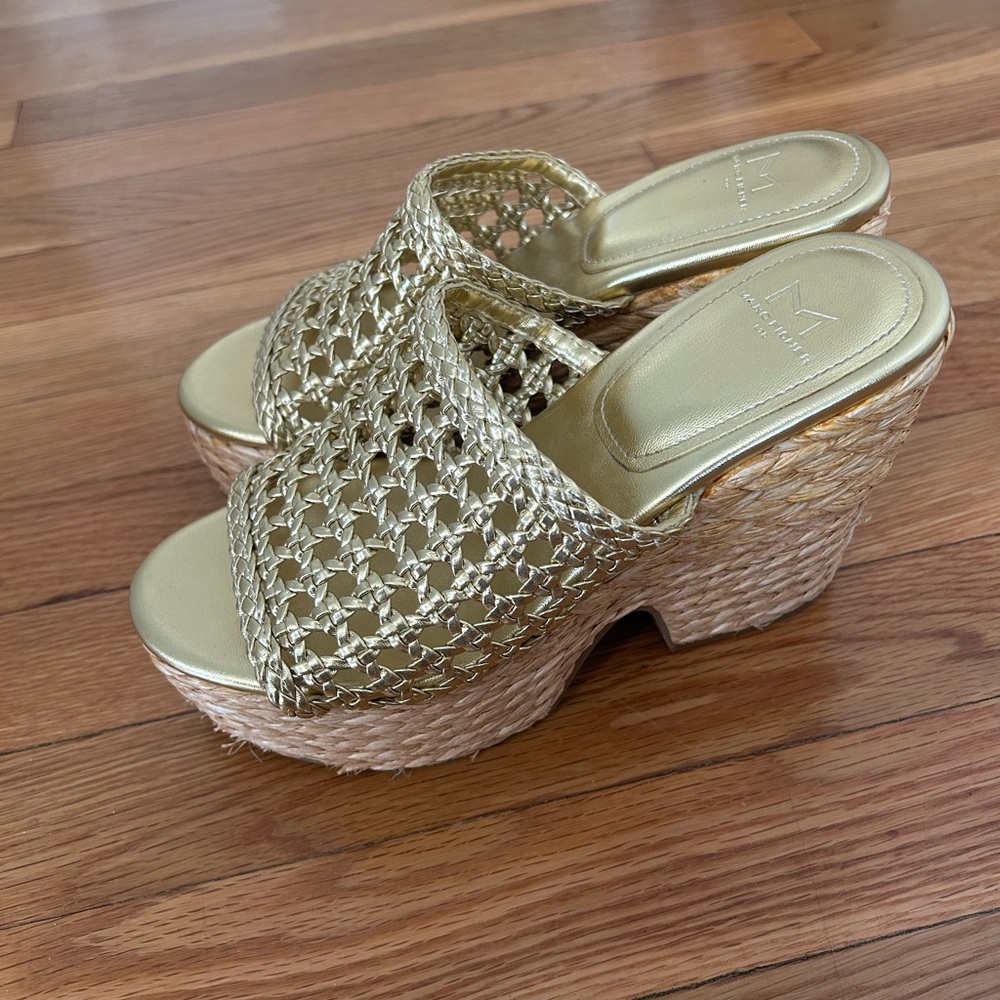 Marc Fisher Gold Platform Wedges